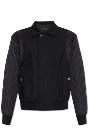 【関税込み】Bottega Veneta ブラック キルティングジャケット Bottega Veneta Jacket with leather collar | Men's Clothing